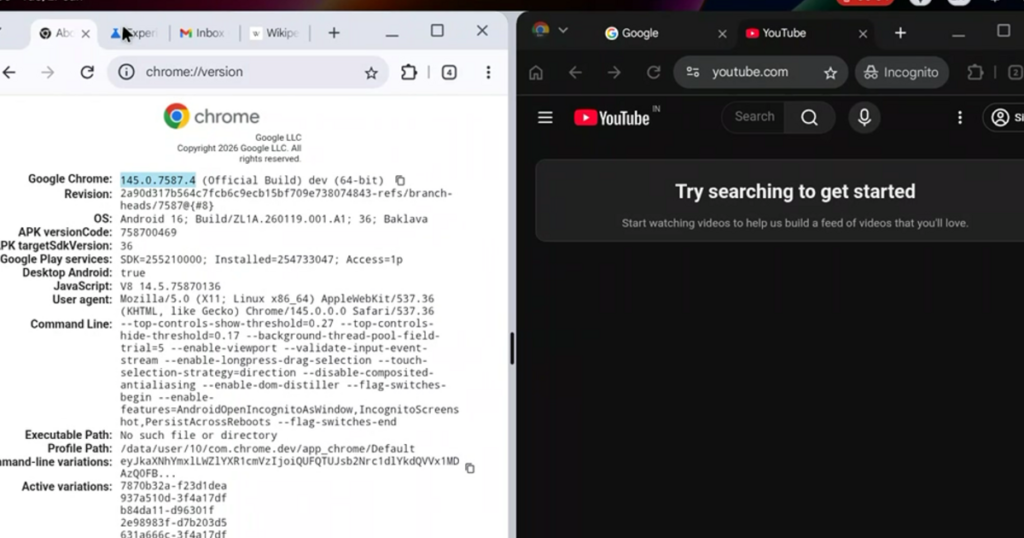 Android Desktop, spunta un leak involontario di Aluminium OS: si vedono le prime schermate