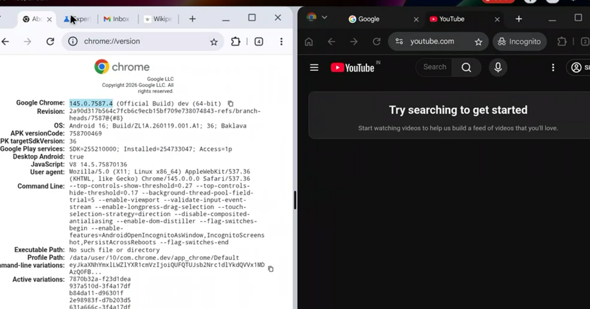 Android Desktop, spunta un leak involontario di Aluminium OS: si vedono le prime schermate