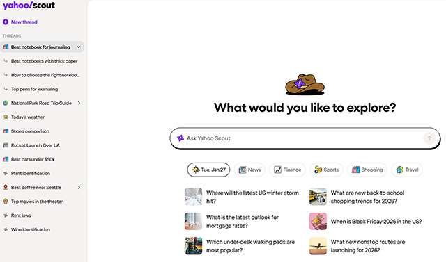 Scout, il nuovo motore di ricerca AI lanciato da Yahoo