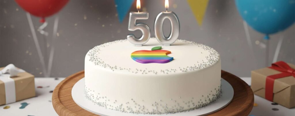Tim Cook prepara la torta per i 50 anni di Apple