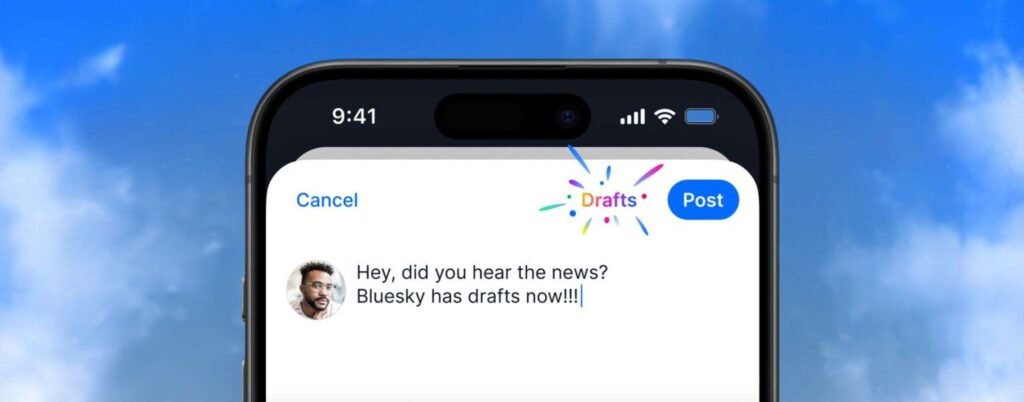 Bluesky insegue X e Threads, arrivano le bozze (finalmente)