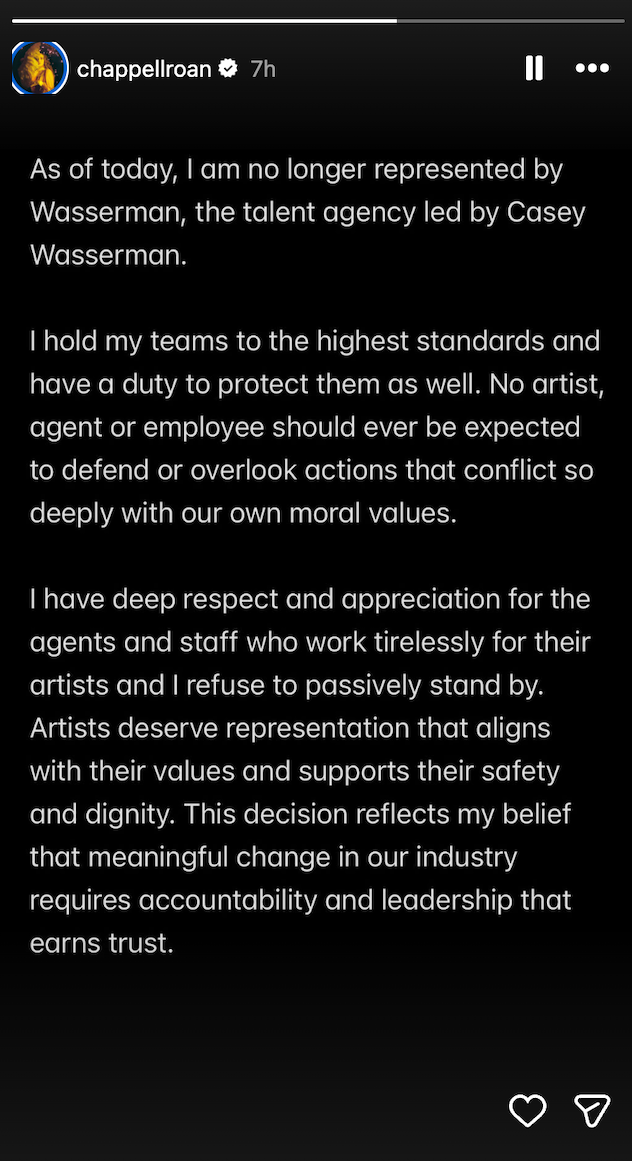 saluto, Sylvan Esso e Chappell Roan lasciano Wasserman tra le reazioni negative ai file Epstein del CEO · Notizie ⟋ RA