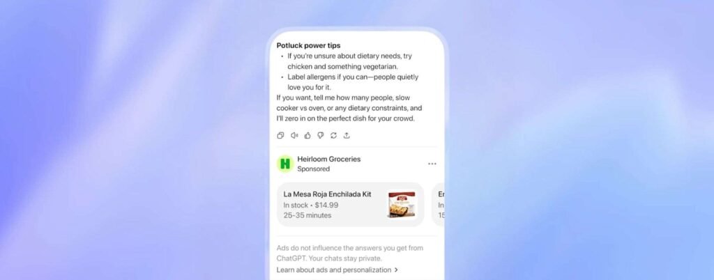 Arriva la pubblicità su ChatGPT Free e Go, cosa cambia